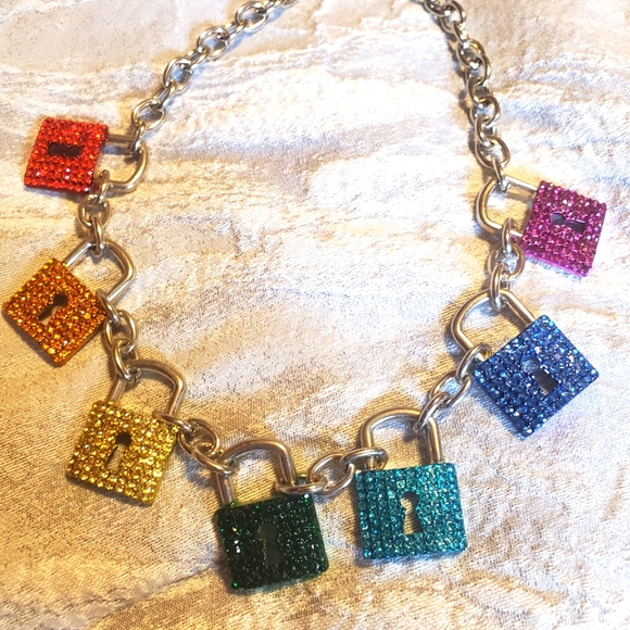 Dolls Kill Jewelry - NEW ♤ Dolls Kill Rainbow Lock Choker 🍭